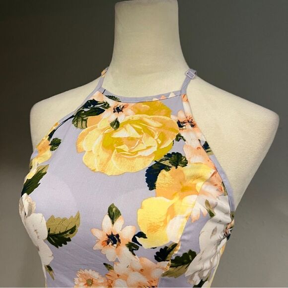 Speechless adjustable straps mini floral halter skater style sundress - Picture 3 of 15